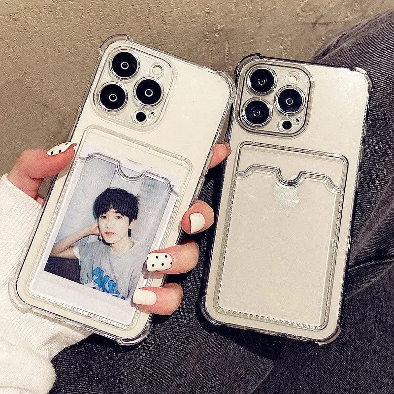 Transparent Card Slot Bag Holder iPhone Case